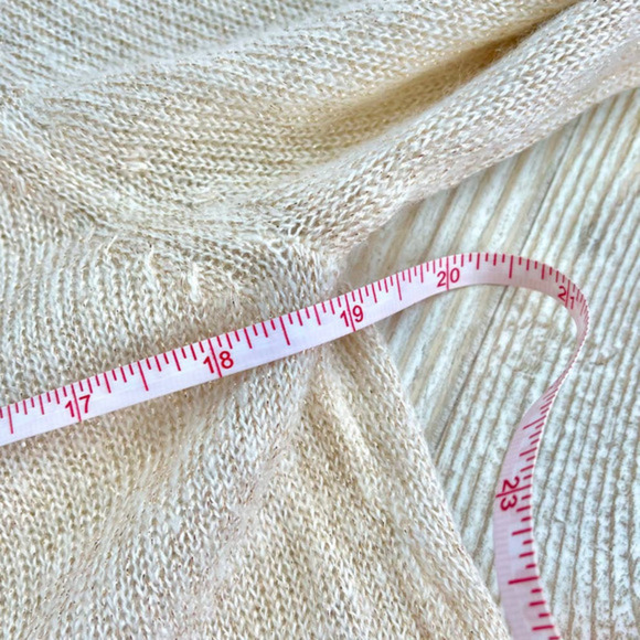 Nine West Cowl Neck Tunic Sweater | Ivory/Gold Size M - Picture 8 of 9